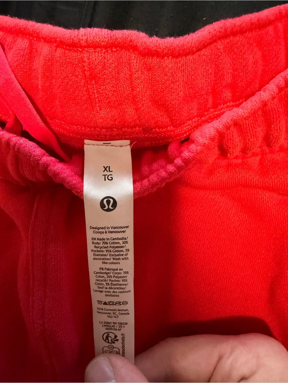 Women’s Lululemon Size XL Red Fleece scuba Jogger Sweatpants